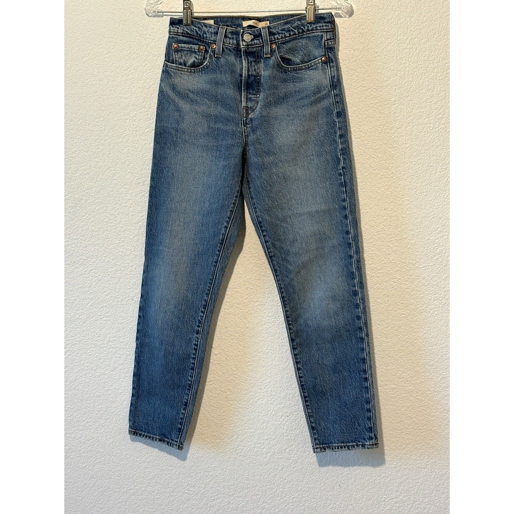 Levis Premium Wedgie Straight Button Fly Blue Jeans 26 Retro Big E 27x27